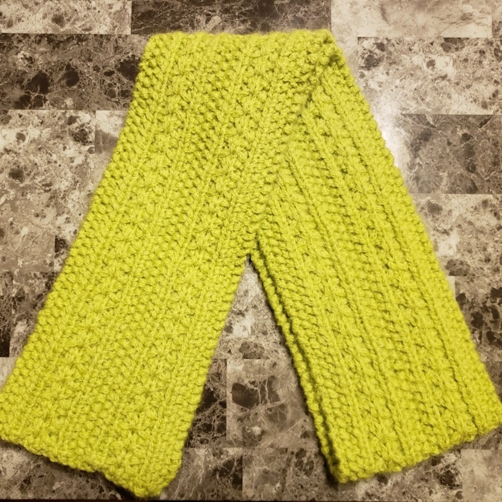 Faux cable hand-knit scarf